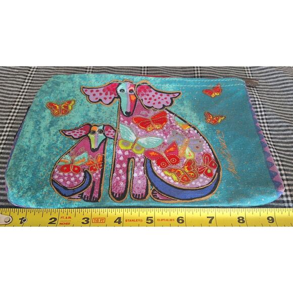 Laurel Burch-cosmetic bag- zipper top 9"X6" dog lovers! NWOT - Picture 5 of 6